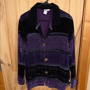 Coldwater Creek Purple and Black Sweater/Jacket